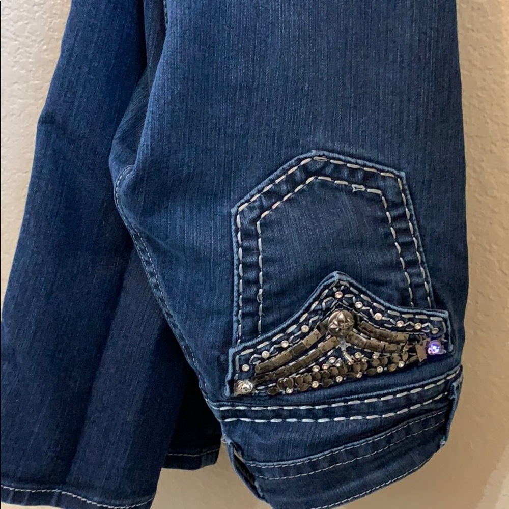 Gun metal embellished miss me jeans